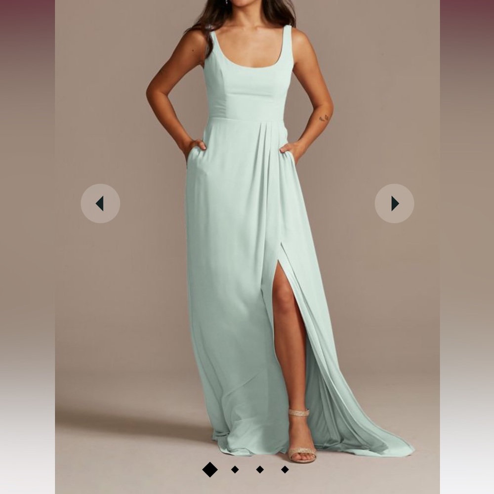 David’s Bridal Dusty Sage Bridesmaid Dress